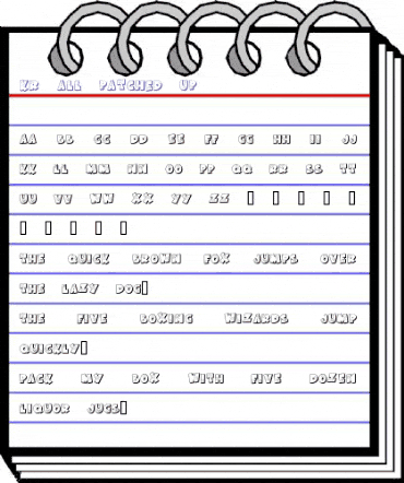 KR All Patched Up Regular animated font preview