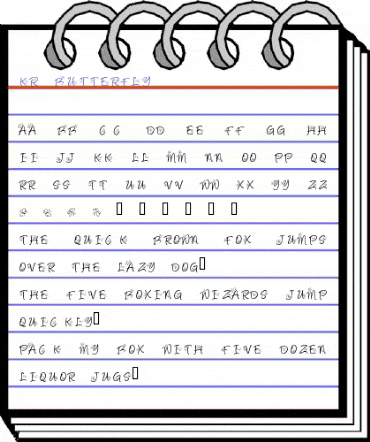 KR Butterfly Regular animated font preview