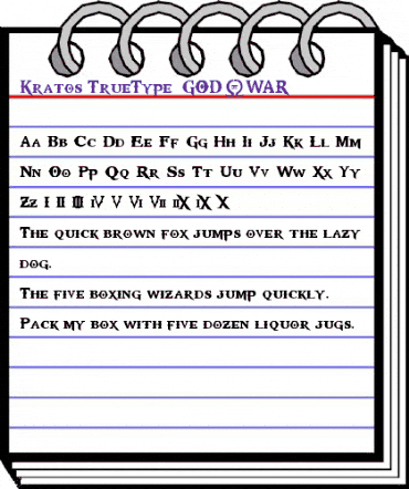 Kratos TrueType - GOD $ WAR Regular animated font preview Kratos TrueType - GOD $ WAR Regular animated font preview