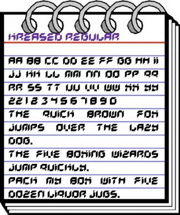 Kreased Regular animated font preview Kreased Regular animated font preview