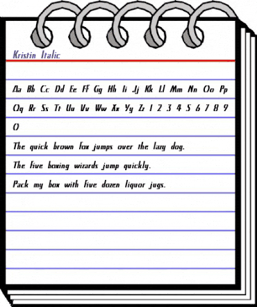 Kristin Italic animated font preview Kristin Italic animated font preview