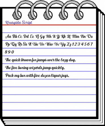 Krusyida Script Regular animated font preview Krusyida Script Regular animated font preview