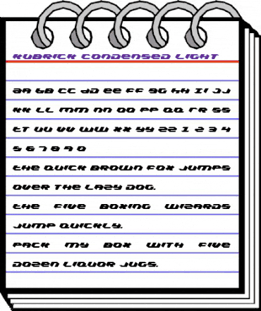 Kubrick Condensed Light Condensed Light animated font preview Kubrick Condensed Light Condensed Light animated font preview