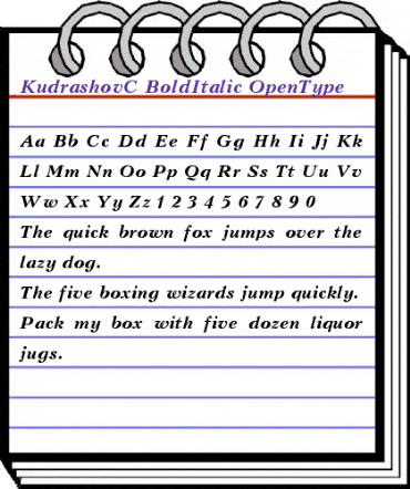 KudrashovC Bold Italic animated font preview