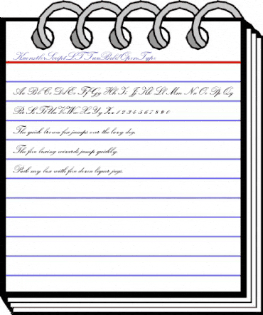 Kuenstler Script LT Bold animated font preview