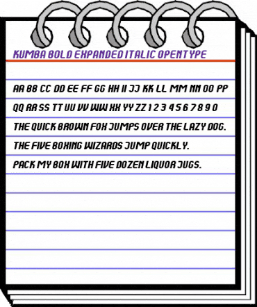 Kumba Bold Expanded Italic animated font preview Kumba Bold Expanded Italic animated font preview