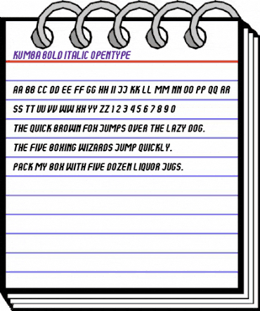 Kumba Bold Italic animated font preview Kumba Bold Italic animated font preview