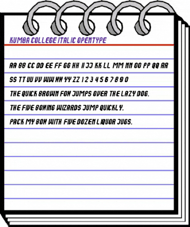 Kumba College Italic animated font preview Kumba College Italic animated font preview