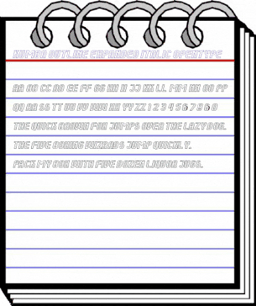Kumba Outline Expanded Italic animated font preview Kumba Outline Expanded Italic animated font preview