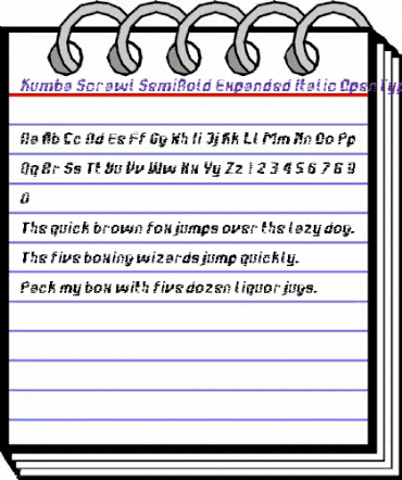 Kumba Scrawl SemiBold Expanded Italic animated font preview Kumba Scrawl SemiBold Expanded Italic animated font preview
