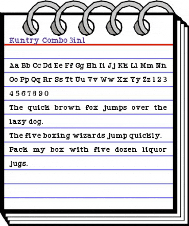 Kuntry Combo 3in1 animated font preview