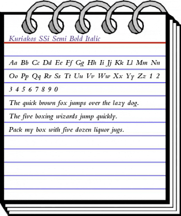 Kuriakos SSi Semi Bold Italic animated font preview Kuriakos SSi Semi Bold Italic animated font preview