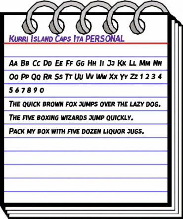 Kurri Island Caps Italics Bold animated font preview