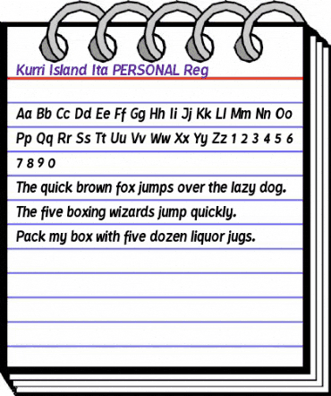 Kurri Island Italic Regular animated font preview