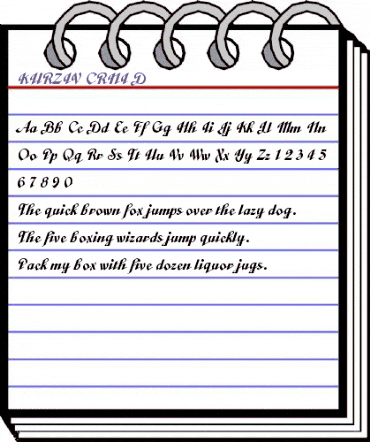 KURZIV_CRNI_D Regular animated font preview