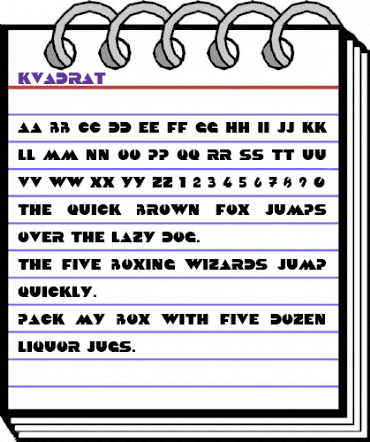 Kvadrat Regular animated font preview