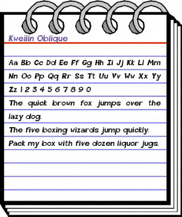 Kweilin Oblique animated font preview Kweilin Oblique animated font preview