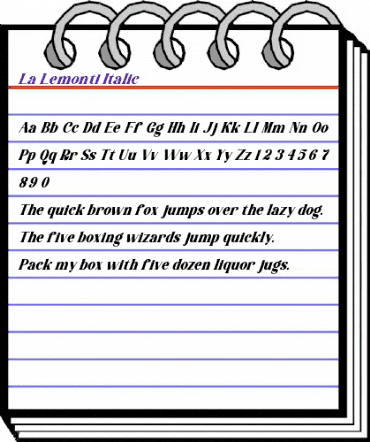 La Lemonti Italic Regular animated font preview