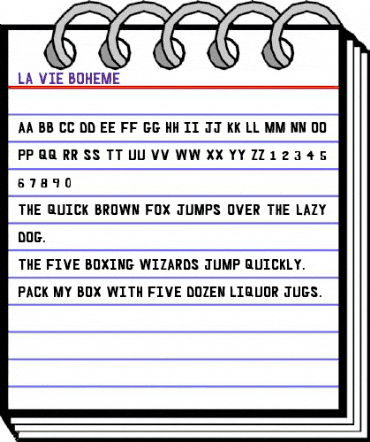 La Vie Boheme Regular animated font preview