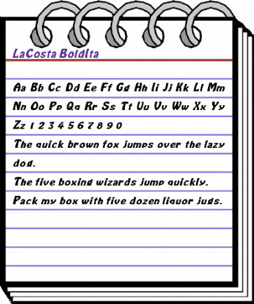 LaCosta-BoldIta Normal animated font preview LaCosta-BoldIta Normal animated font preview