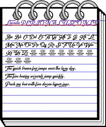 Lacosta PERSONAL USE ONLY Regular animated font preview