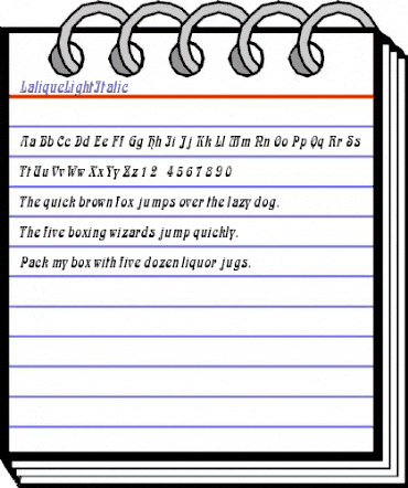 LaliqueLight Italic animated font preview