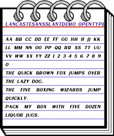 Lancaste Sans Slant Demo Regular animated font preview