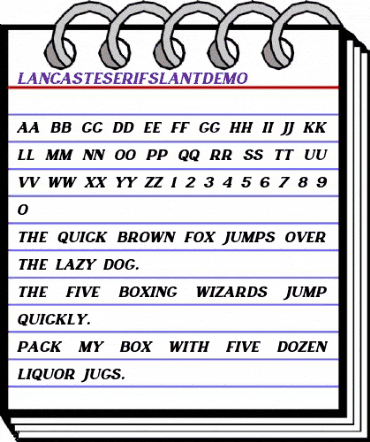 Lancaste Serif Slant Demo Regular animated font preview