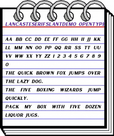 Lancaste Serif Slant Demo Regular animated font preview