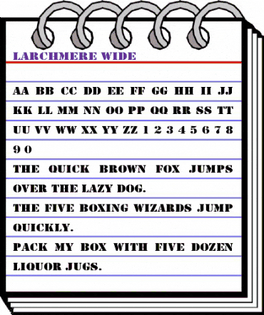 Larchmere Wide animated font preview