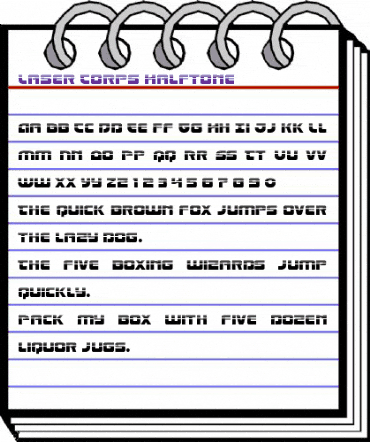 Laser Corps Halftone Regular animated font preview