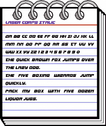 Laser Corps Italic Regular animated font preview