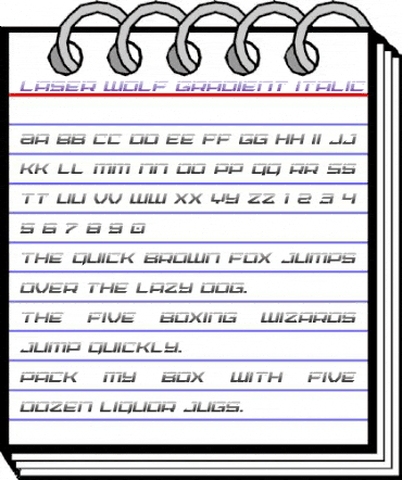 Laser Wolf Gradient Italic Italic animated font preview
