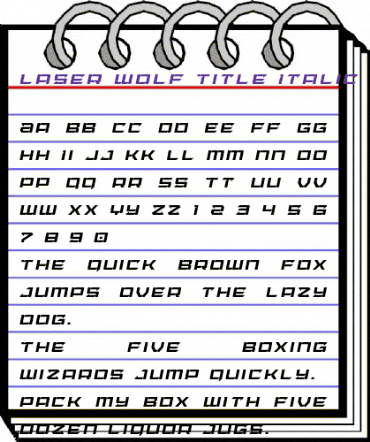 Laser Wolf Title Italic Italic animated font preview Laser Wolf Title Italic Italic animated font preview