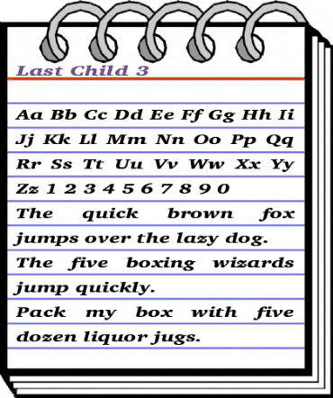 Last Child 3 Regular animated font preview