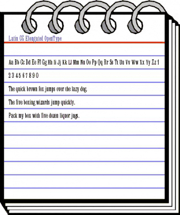 Latin CG Elongated Regular animated font preview