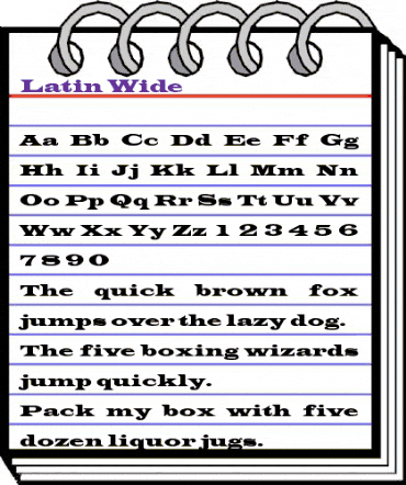 Latin Wide Regular animated font preview