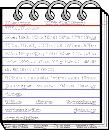 Latin-WideExt-Normal Hollow Regular animated font preview