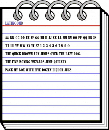 LatinComD Regular animated font preview