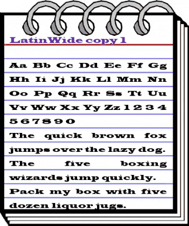 LatinWide Regular animated font preview