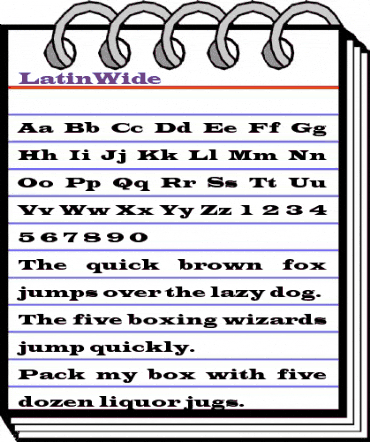 LatinWide Regular animated font preview LatinWide Regular animated font preview