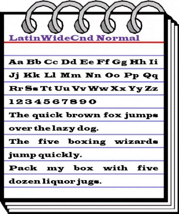LatinWideCnd Normal animated font preview