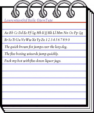 Laurentian Std Italic animated font preview Laurentian Std Italic animated font preview