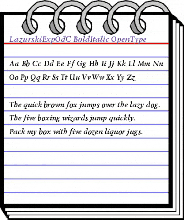 LazurskiExpOdC Bold Italic animated font preview LazurskiExpOdC Bold Italic animated font preview