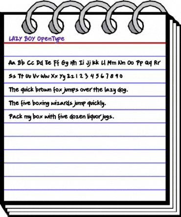 LAZY BOY Regular animated font preview