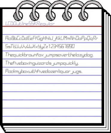 LCDOutlineSSK Regular animated font preview LCDOutlineSSK Regular animated font preview