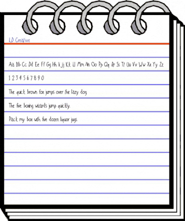 LD Creative Regular animated font preview