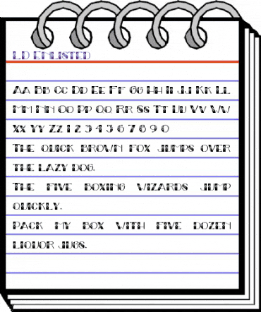 LD Enlisted Regular animated font preview LD Enlisted Regular animated font preview