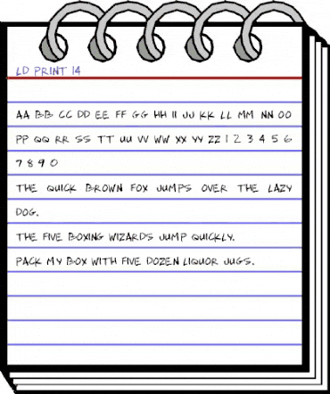 LD Print 14 Regular animated font preview