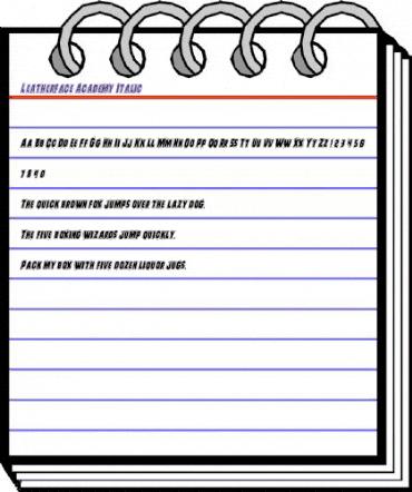 Leatherface Academy Italic Italic animated font preview